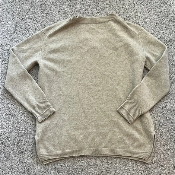 Naadam Women's V-Neck Cashmere Sweater in Beige - Picture 8 of 8